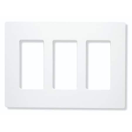 Lutron Designer Wall Plates, Number of Gangs: 3 Gloss Finish, White CW-3-WH