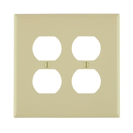 Leviton Wall Plate, Duplex Outlet, Ivory, Nylon PJ82-I