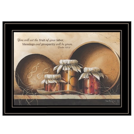 Homeroots Blessings and Prosperity 3 Black Framed Print Wall Art 406508