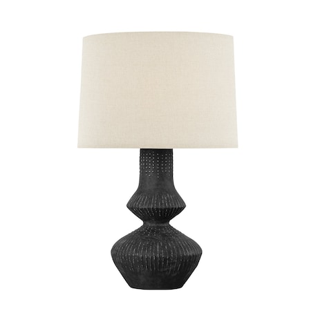 Hudson Valley Lighting Ancram 1 Light Table Lamp 17.5 In. Vintage Gold Leaf/ Ceramic Totem Black L7528-VGL/CTK