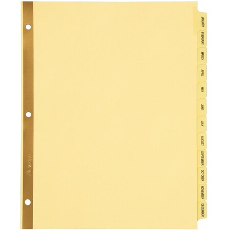 Avery Dennison Avery Laminated Tab Divider, Printed January to December, 8.5"x11", 12 Tabs, Buff/Buff 11307