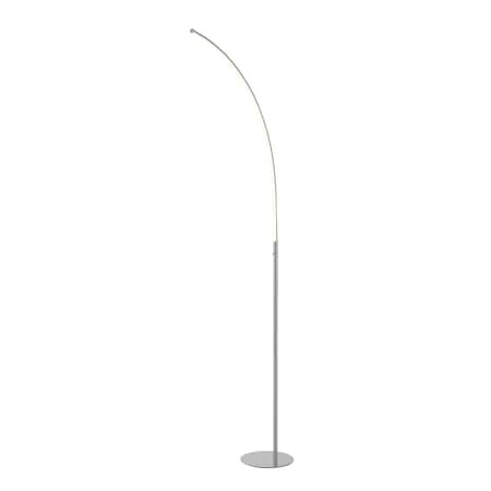 Jonathan Y Curva 64" Metal Minimalist Modern LED Integrated Floor Lamp, Chrome JYL9539A
