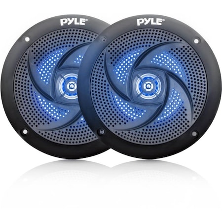 Pyle Pyle Marine Waterproof Speakers 6.5 in - Slim Style, LED Lights, 240 Watt Power, 1 Pair PLMRS63BL