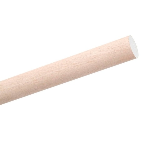 Waddell Dowel Rod, 1/2 in Dia, 48 in L, Aspen Wood 6408UB