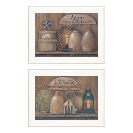 Set Of Two Love Never Fails 1 White Framed Print Wall Art, 2PK