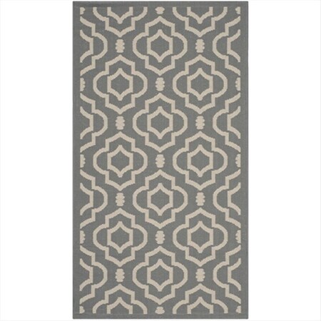 Safavieh 4 ft. x 5 ft. -7 in. Rectangle Indoor-Outdoor Courtyard- Anthracite and Beige- Machine Made Rug CY6926-246-4