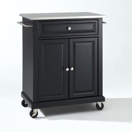 Crosley Compact Stainless Steel Top Kitchen Cart KF30022EBK