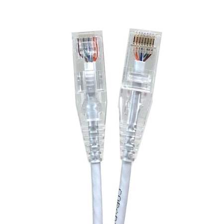 Micro Connectors 3 ft. Ultra Slim 28AWG Cat6 UTP RJ45 Patch Cables, White, 5PK E08-003W-SLIM5