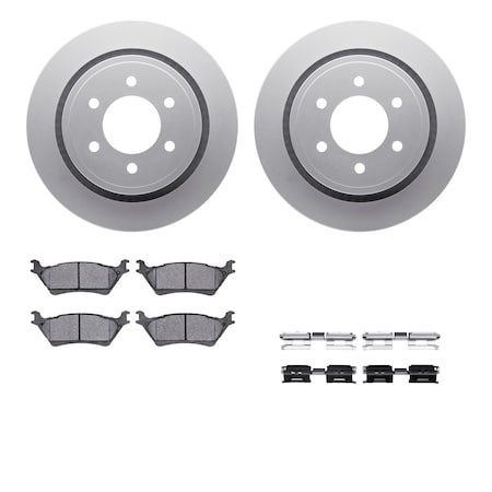 Dynamic Friction Co DFC GEOSPEC Coated Rotor- Heavy Duty Brake Pad includes Hardware 4412-54070