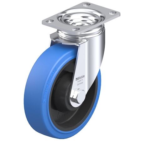 Blickle Swivel Plate Caster, Solid Rbr, 5", 400 lb. L-POEV 126KA-12-SB