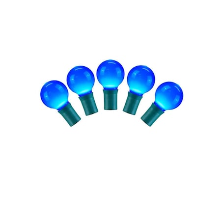 Vickerman 25 Light Blue G30 LED Light on Green Wire with 8 in. Spacing & 16 ft. Christmas Light Strand, 12PK X8GCG32