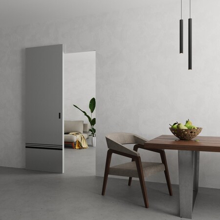 Sartodoors Hidden Barn, Planum 0012 Matte Grey, Sturdy Finished Flush Modern Doors, Magic Concealed Sliding Se PLANUM0012HB-GRE-2484