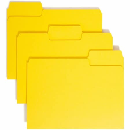 Smead SuperTab Colored File Folders, 1/3 Cut, Letter, Yellow, 100/Box 11984