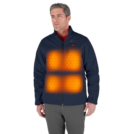 Milwaukee M12 12V Mens Heated Toughshell Jacket with Battery, Blue, Size 2XL - M100U-212X