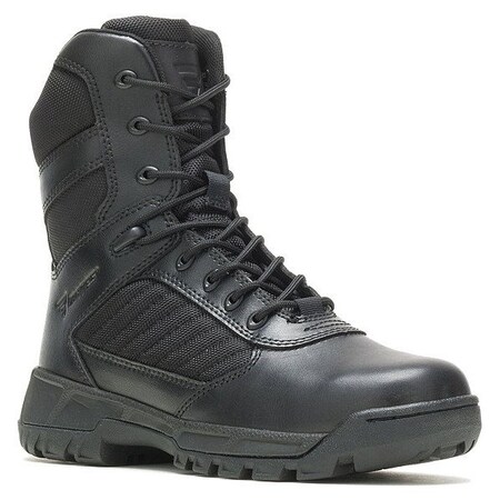 Bates Women's All Leather Upper, Rubber Outsole, Plain Toe, Side Zipper, Black, 7 M E03580