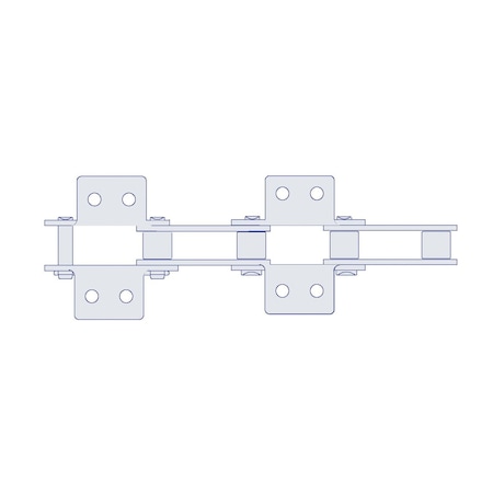 Hkk Chain HKK Double Pitch Riv Standard Conveyor w/K-2 Att Every 2nd P on Pin Link, 1.5P, .469 Dia x .5 W DC060RK2E2P