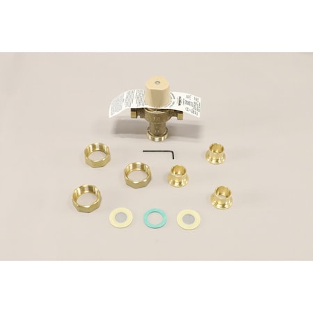 Watts Mixing Valve, 80-120F, Solder Ends, 3/4" 0559118