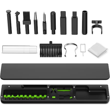 Purely All-in-One Ergonomic Keyboard Wrist Rest with Cleaning Kit, Black D78