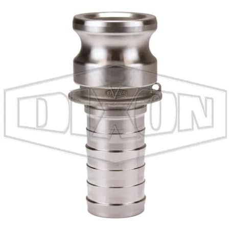 Dixon Boss-Lock Type E Cam and Groove Adapter, 6 in, Male Adapter x Hose Shank, 316 SS, Domestic 600-E-SS