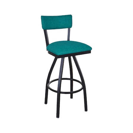 Bfm Seating Bristol Swivel Barstool - Grade 4 Upholstered Seat & Back - Steel Frame - Sand Black Finish 4301SSTT018-SB