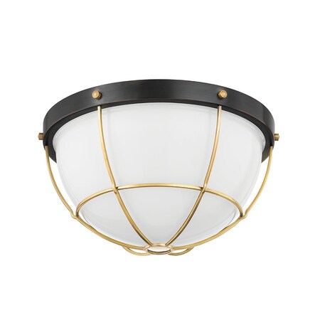 Hudson Valley Lighting Mark D. Sikes X Holkham 2 Light Flush Mount 12.5 In. Aged Brass MDS1501-AGB/DB