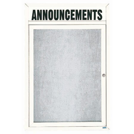 Aarco Outdoor Enclosed Bulletin Board w/ Al Frame Header, Powder Coated White, 36''Hx24''W ODCC3624RHW
