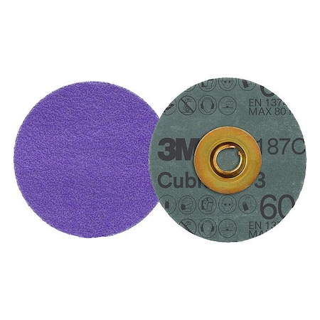 3M Cubitron Quick-Change Disc, Ceramic, 3 in Dia., PK50 7100332095