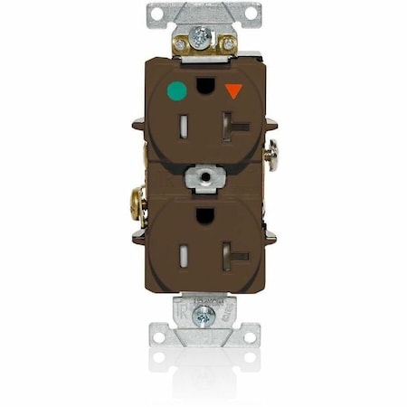 Leviton IG Dup Rec 20A 125V TR/HG Blue T8300-IGB