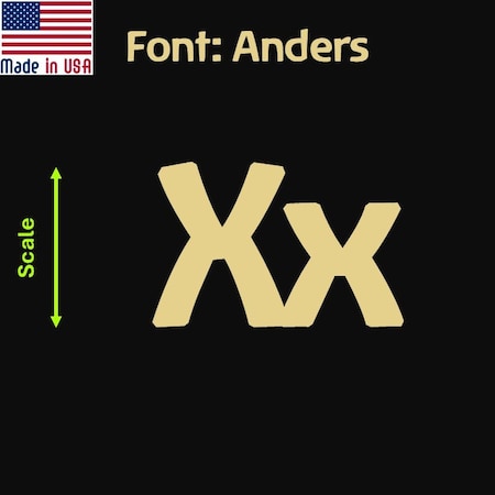 Aacc Self-Adhesive Vinyl Letter: X, Scale: 19 in. Color: Gold Font: Anders by, 12PK AACC-Anders-UX-Gold-I19x12