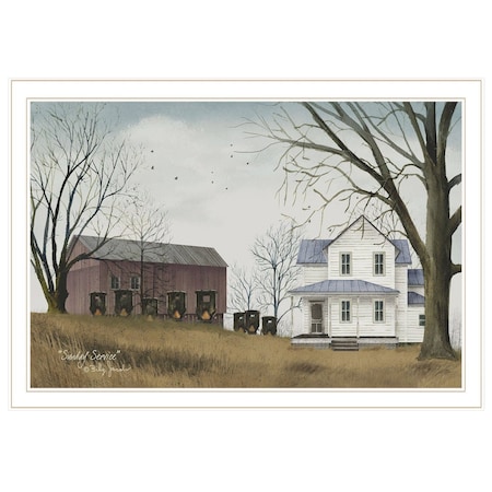 Homeroots Sunday Service 3 White Framed Print Wall Art 404599