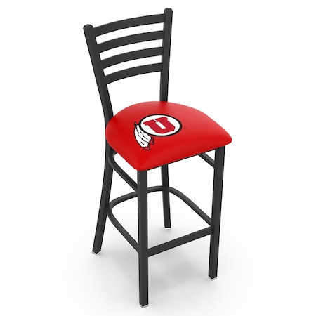 Holland Bar Stool Co 25" Blk Wrinkle Utah Stationary Counter Stool, Ladder Back L00425UtahUn