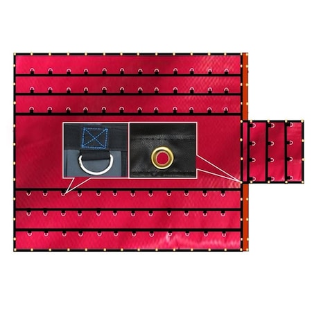 Mytee Products Super Light 14 Oz Lumber Tarp 24x 18 8ft Drop with 8ft x 8ft Flap - Red SLLT3PCE-RED