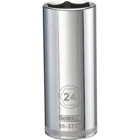 Dewalt Deep Socket, 1/2 Drive, 24 mm, 6 Pt DWMT96370OSP