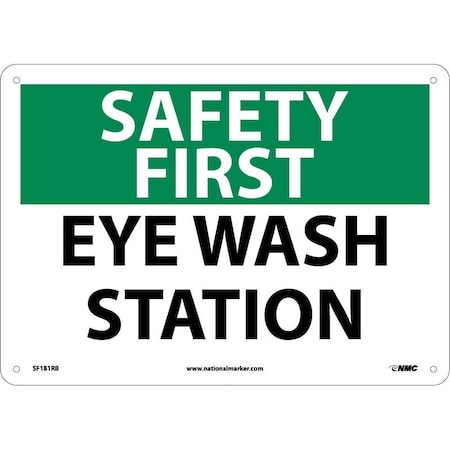 Nmc Safety First Eye Wash Station Sign, SF181RB SF181RB