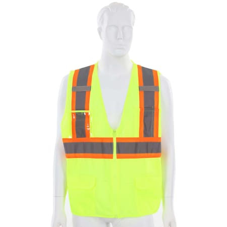 Cor-Brite Surveyors Safety Vest, Lime Mesh, Type R VS273P2XL
