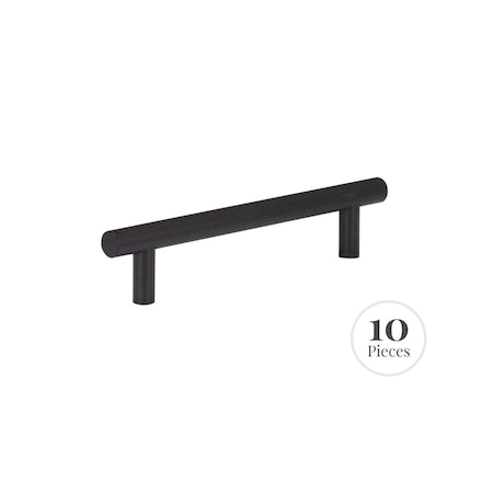 Kingston Brass 10-Pack Cabinet Knurled Pull for Kitchen, 128 mm, Matte Black RK30601MB