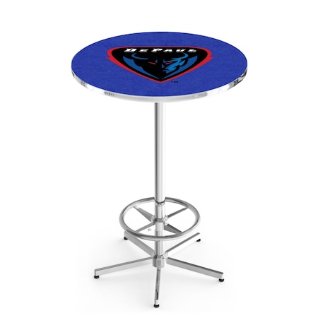 Holland Bar Stool Co 42" Chrome DePaul Pub Table, 36" dia. Top L216C4236DePaul