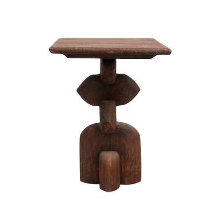 Homeroots 22" Brown Distressed Solid Wood Square End Table 634153