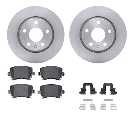 Dynamic Friction Co DFC Brake Rotor with 5000 Brake Pads and Hardware Kit 6512-73328