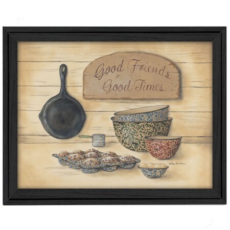 Homeroots Good Friends 2 Black Framed Print Wall Art 404715