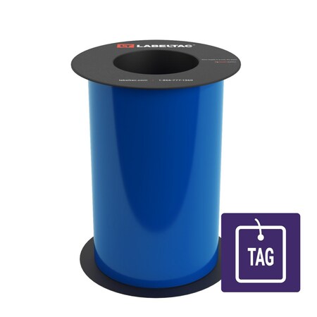 Labeltac Tear-Resistant Tag Stock 8in x 100ft LT9, Blue LT807TAG-C