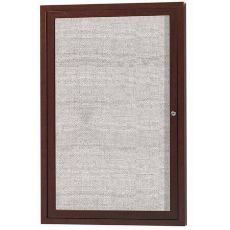 Aarco Outdoor Enclosed Bulletin Board w/ Al Wood Look Finish, Walnut Wood Look, 36''Hx24''W ODCCWW3624R