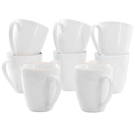 Gibson Home Ogalla 8 Piece 12 Ounce Gold Banded Fine Ceramic Mug Set 750123498M