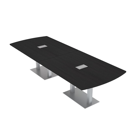 Skutchi Designs Arc Rectangle Meeting Room Table, 45 in W, 120 in L, Black HAR-AREC-48x120-DOU-U999T19-ESIL