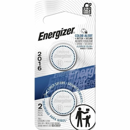 Energizer 2016 Lithium Coin Battery, 2 Pack - For Multipurpose - 3 V DC - 2 / Pack 2016BP-2N