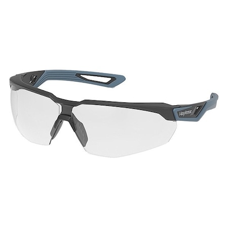 Hexarmor Safety Glasses, Anti-Scratch, Clear Lens, Blue/Gray Frame, Half-Frame 13-10001-15