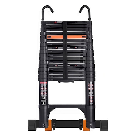 Wrightmaster 23 ft. Portable Aluminum Extension Ladder with Hook and Mobility Wheels, 330 lbs. Load Capacity ZOR-CMB-7