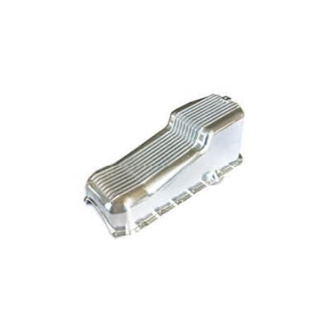 Absurdo Aluminum Finned Oil Pan for 1980-1985 SBC 283-400 Dipstick on Passenger Side, Black AB2192415