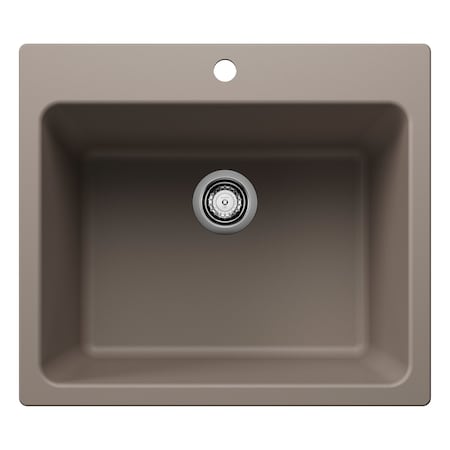 Blanco Liven SILGRANIT 25in Single Bowl Dual Mount Laundry Sink - Truffle 401926