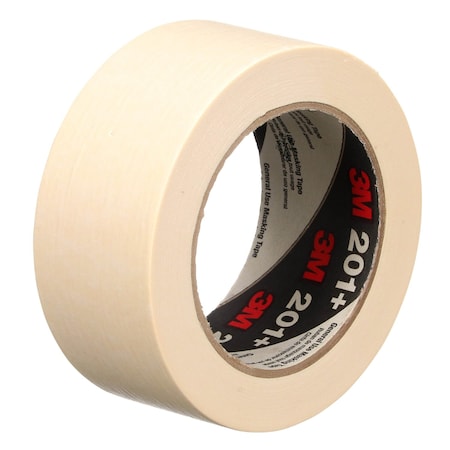 3M Masking Tape, 48 mm W x 55 m L, 4.4 mil Thick, Tan, Rubber Adhesive 201+